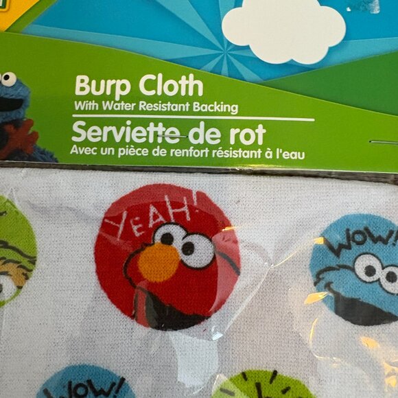 Sesame Street Baby Burp Cloth NEW Elmo Big Bird Oscar Cookie Monster - Picture 2 of 4